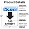 Signmission Gas Shutoff (Down Arrow), 7 in W x Rectangle, Plastic OS-2PACK-NS-P-710-V-13023 - alternate 2